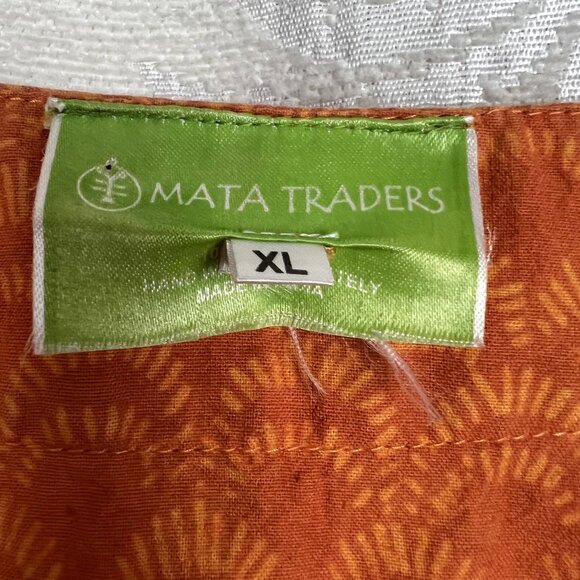 Mata Traders maxi dress orange mixed print A-line cotton boho lagenlook XL - Picture 6 of 7